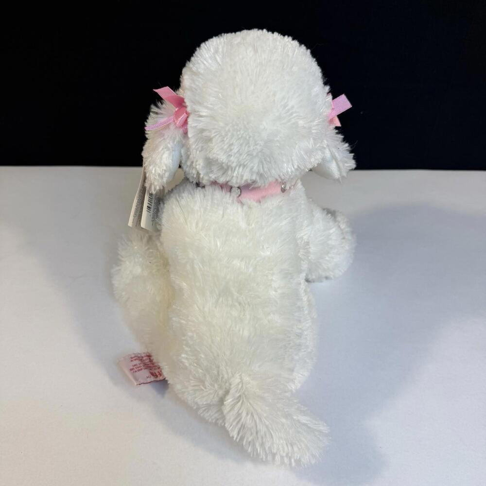 Russ Vintage Berrie MUFFIN Soft Plush Toy Puppy Dog ~ Pink Tip Ears & Bows ~ Tag - Picture 3 of 9